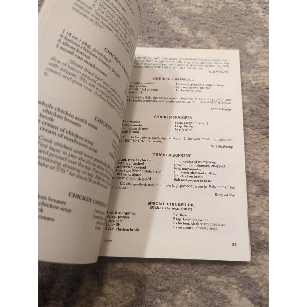 Edgewood Baptist Church‎ Cookbook Spiral Vintage 1988 Acteen Winston-Salem, NC